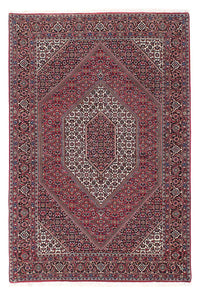 Tapis persan - Bidjar - 206 x 132 cm - rouge foncé