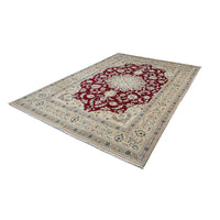 Tapis persan - Nain - 283 x 195 cm - rouge foncé
