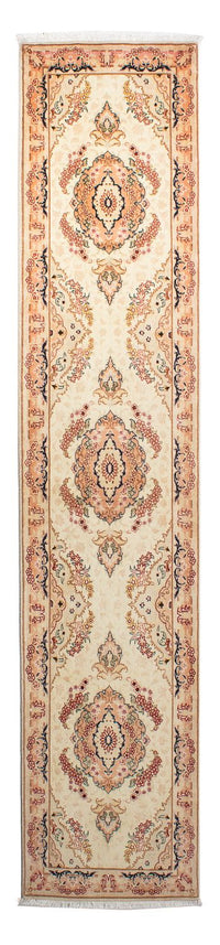 Tapis de couloir Tapis persan - Tabriz - Royal - 306 x 74 cm - beige