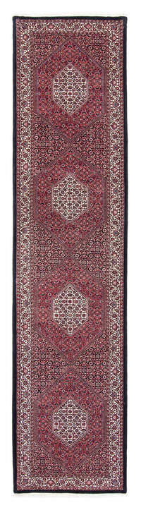 Tapis de couloir Tapis persan - Bidjar - 404 x 88 cm - rouge clair