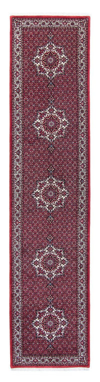 Tapis de couloir Tapis persan - Bidjar - 398 x 83 cm - rouge foncé