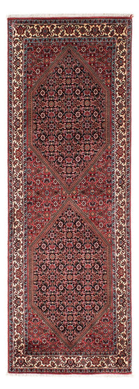 Tapis de couloir Tapis persan - Bidjar - 211 x 71 cm - rouge foncé