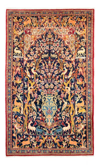 Tapis persan - Ghom - 217 x 134 cm - bleu foncé