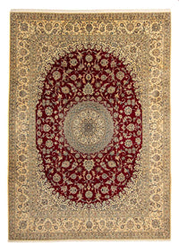 Tapis persan - Nain - Royal - 408 x 300 cm - rouge foncé