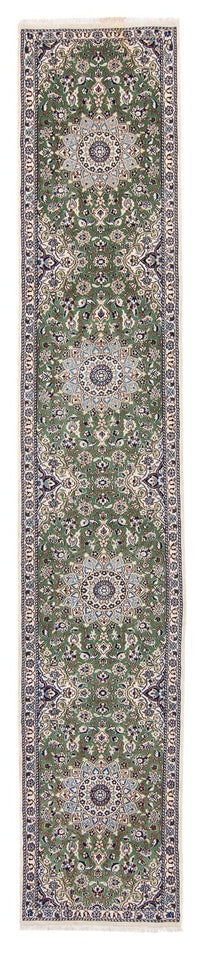 Tapis de couloir Tapis persan - Nain - Royal - 410 x 62 cm - vert