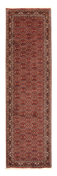 Tapis de couloir Tapis persan - Bidjar - 296 x 81 cm - rouge foncé
