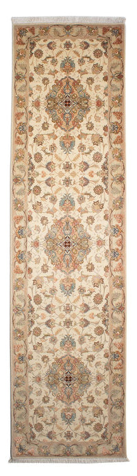 Tapis de couloir Tapis persan - Tabriz - Royal - 330 x 86 cm - beige