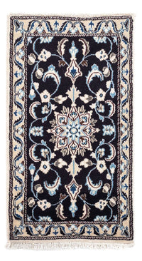 Tapis persan - Nain - 101 x 55 cm - bleu foncé