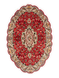 Tappeto Persero - Tabriz - Reale ovale  - 195 x 130 cm - rosso