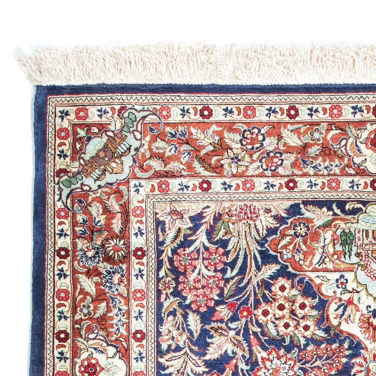 Perserteppich - Ghom 118 x 80 cm - dunkelblau