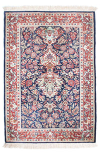 Tapis persan - Ghom - 121 x 84 cm - bleu foncé