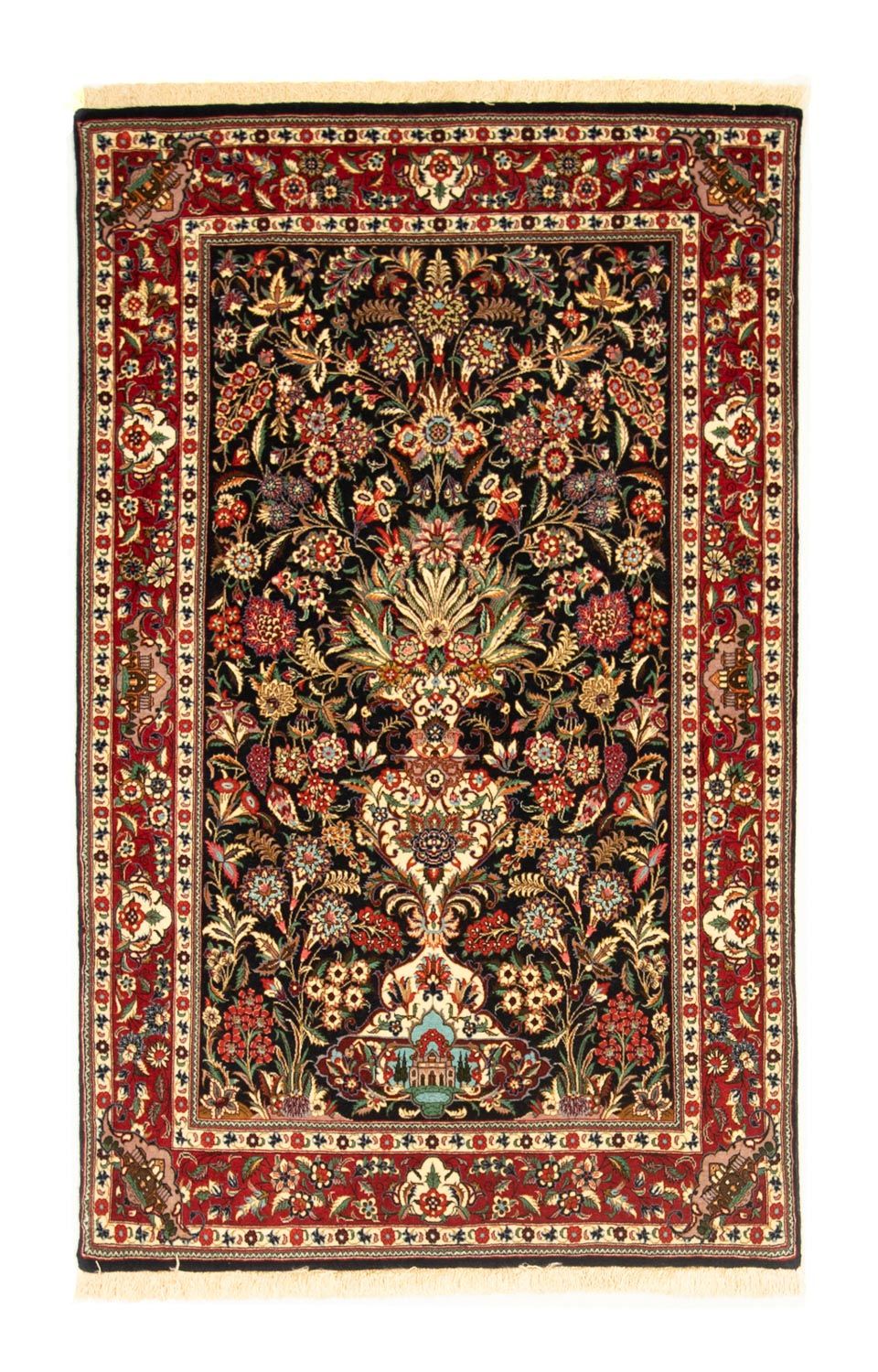 Perserteppich - Ghom 163 x 107 cm - dunkelblau