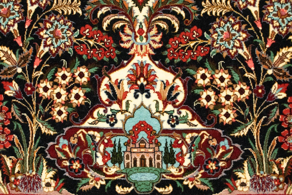 Perserteppich - Ghom 163 x 107 cm - dunkelblau