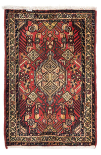 Tapis persan - Nomadic - 93 x 63 cm - rouge foncé