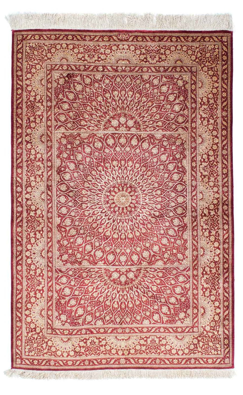 Perserteppich - Ghom 151 x 100 cm - dunkelrot