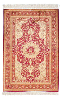 Tapis persan - Ghom - 150 x 98 cm - rouge foncé