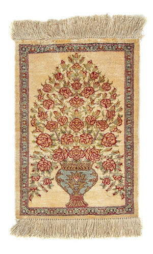 Seidenteppich - Ghom Seide - Premium 42 x 31 cm Fußmatte