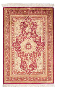 Tapis persan - Ghom - 143 x 95 cm - rouge foncé