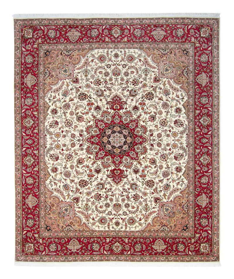 Täbriz - 50 Raj Teppich 250x300cm - Perserteppich - rot
