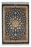 Tapis de Qom Tapis 55x84cm - Tapis persan - bleu foncé - Rectangle / Bleu foncé / 55 x 84 cm Rectangle