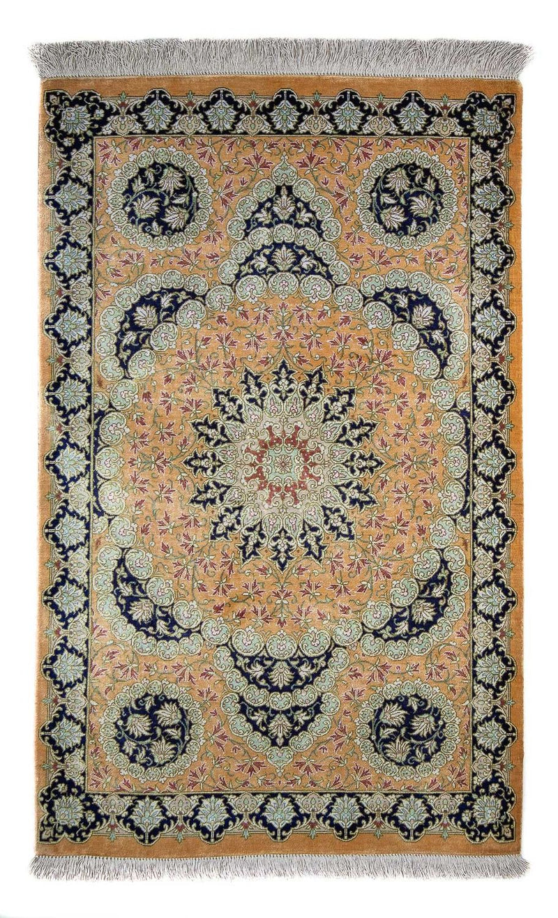 Perserteppich - Ghom 93 x 59 cm - senfgelb