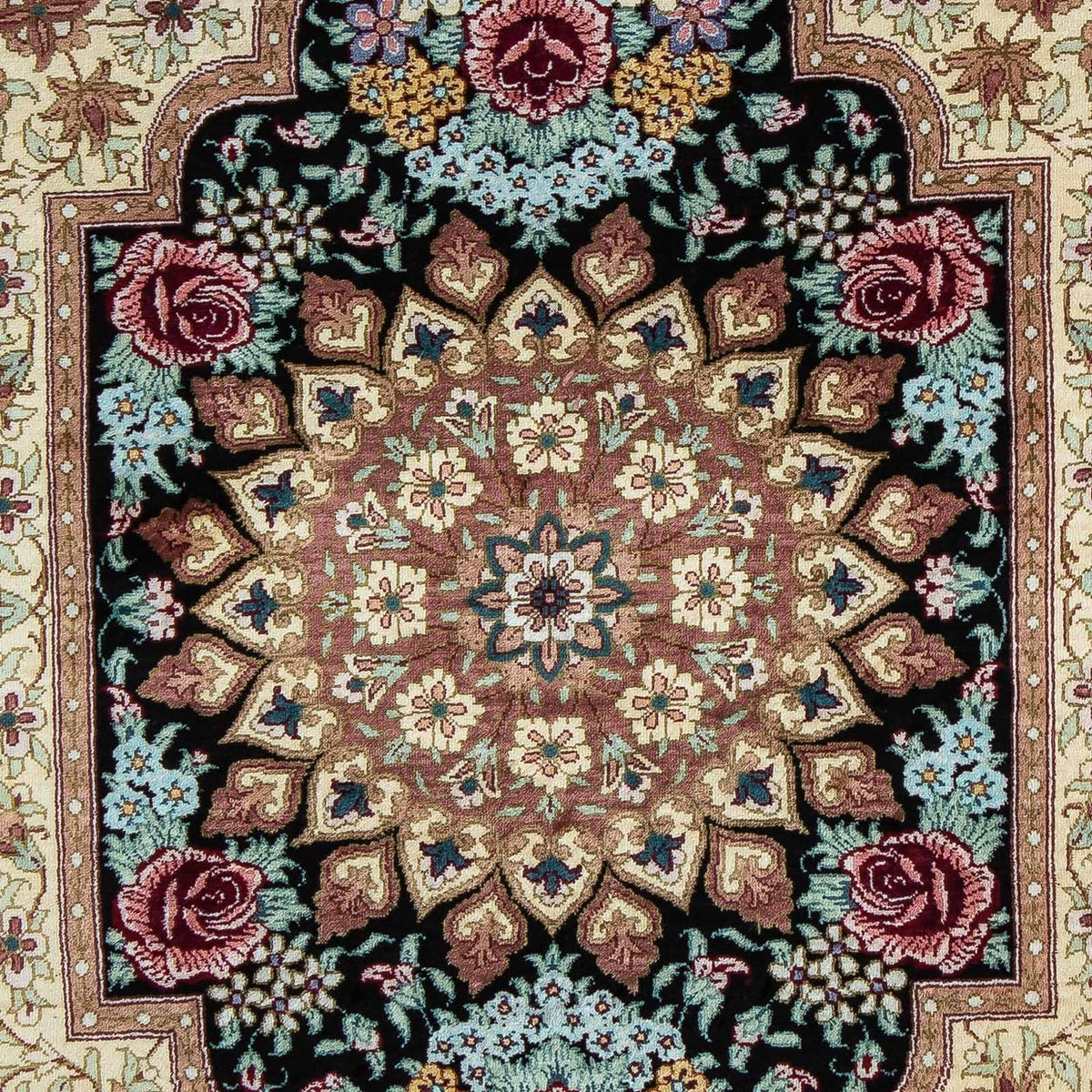 Perserteppich - Ghom 89 x 59 cm - dunkelblau