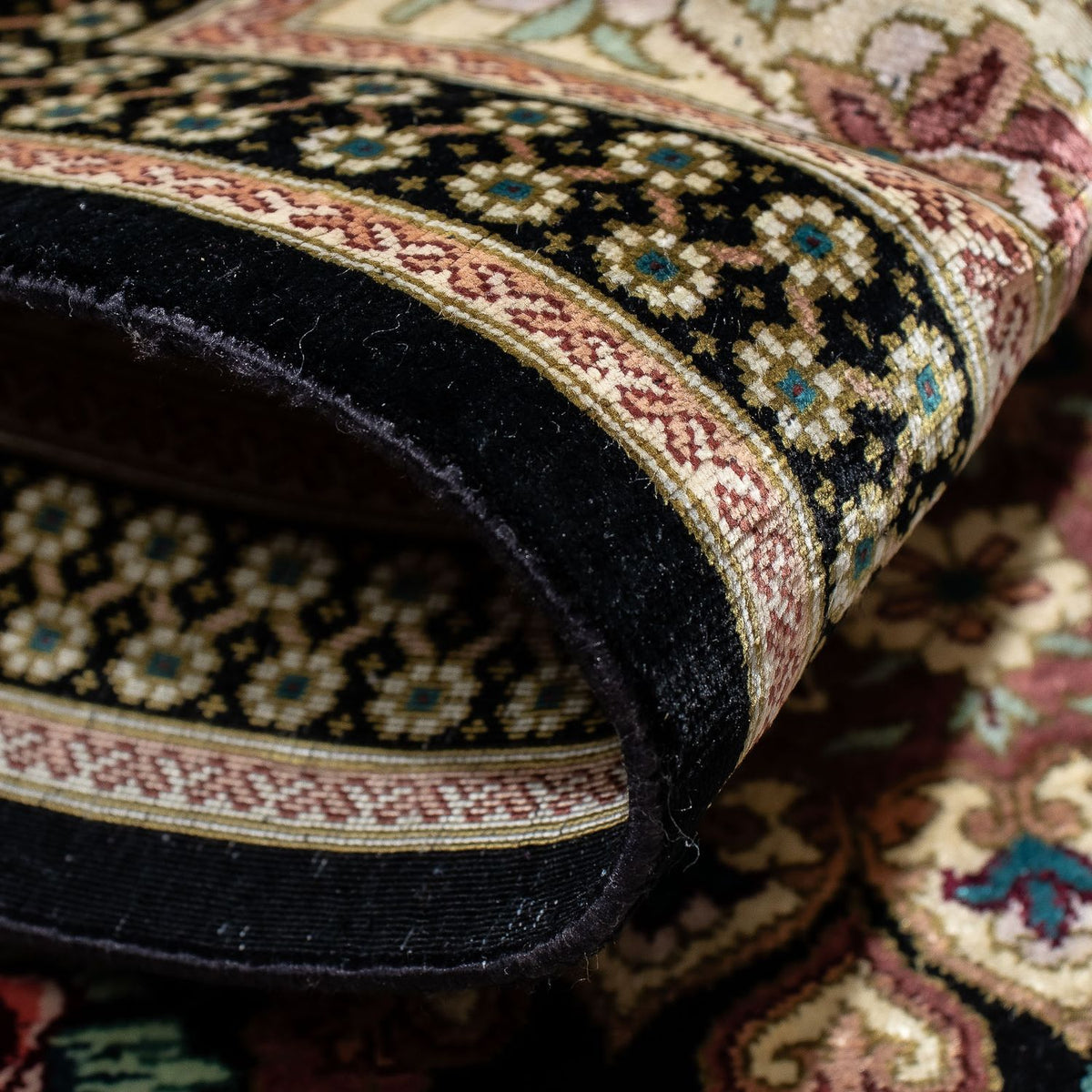 Perserteppich - Ghom 89 x 59 cm - dunkelblau