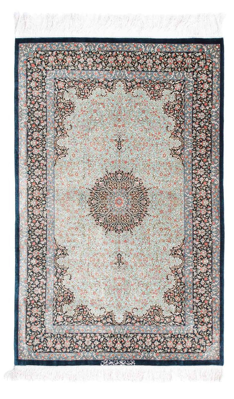 Perserteppich - Ghom 121 x 77 cm - dunkelblau