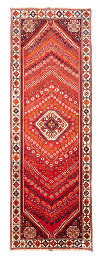 Tapis de couloir Tapis persan - Nomadic - 301 x 104 cm - rouge foncé