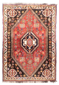 Tapis persan - Nomadic - 145 x 103 cm - rouge clair