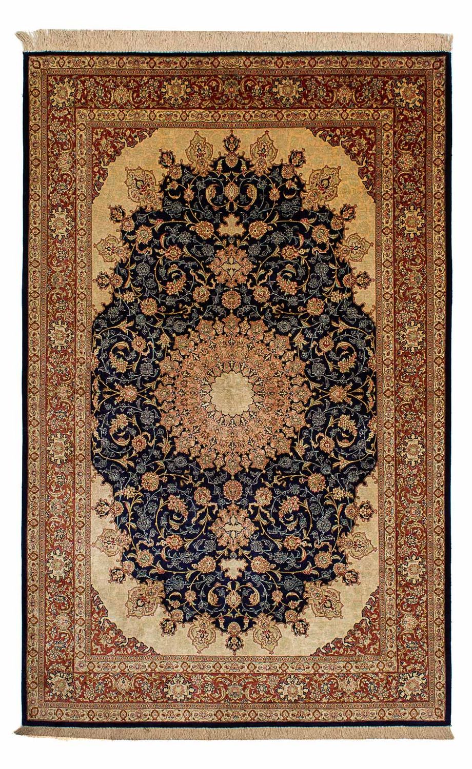 Seidenteppich - Ghom Seide - Premium 216 x 132 cm Teppichbrücke