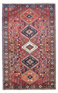Tapis persan - Nomadic - 217 x 130 cm - rouge foncé
