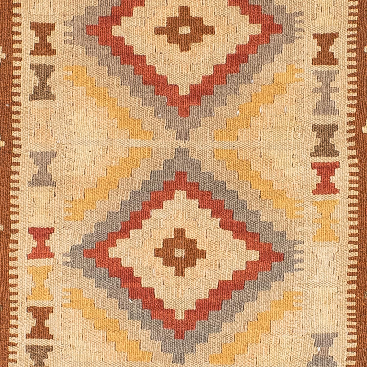 Tapis de couloir Tapis Kelim - Oriental - 200 x 79 cm - marron clair