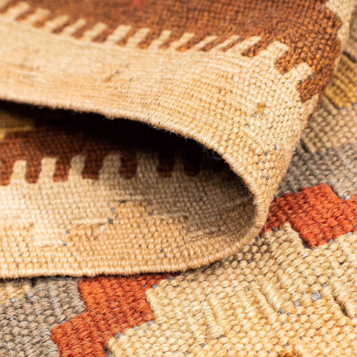 Tapis de couloir Tapis Kelim - Oriental - 200 x 79 cm - marron clair