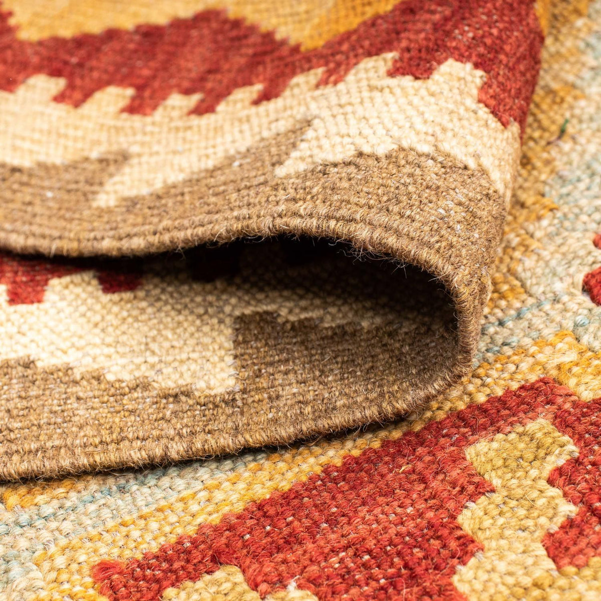 Kelim Teppich - Oriental 196 x 76 cm - hellbraun