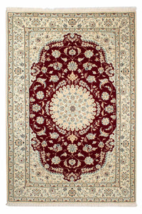 Tapis persan - Nain - Royal - 236 x 157 cm - rouge foncé