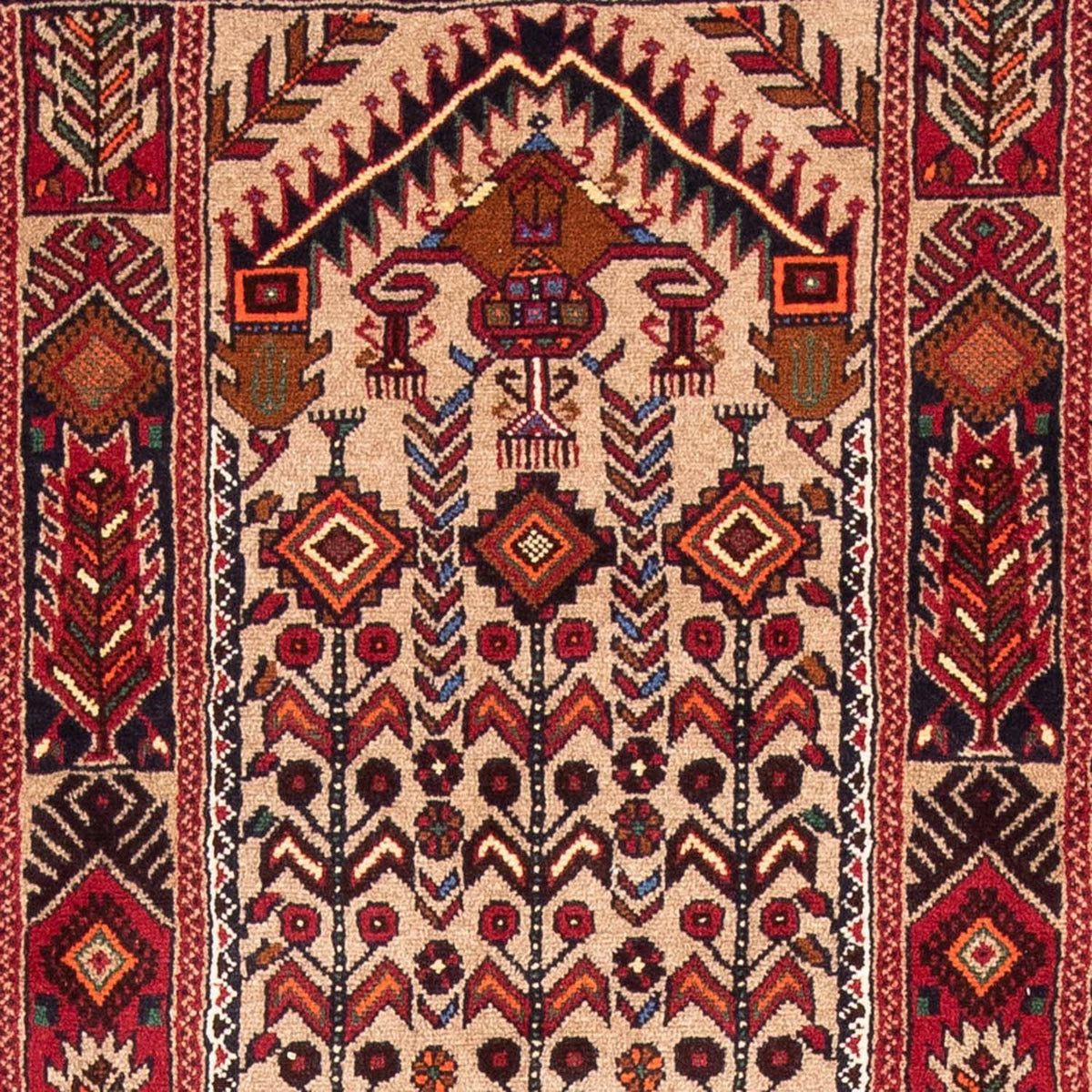 Belutsch Teppich 195 x 99 cm - mehrfarbig