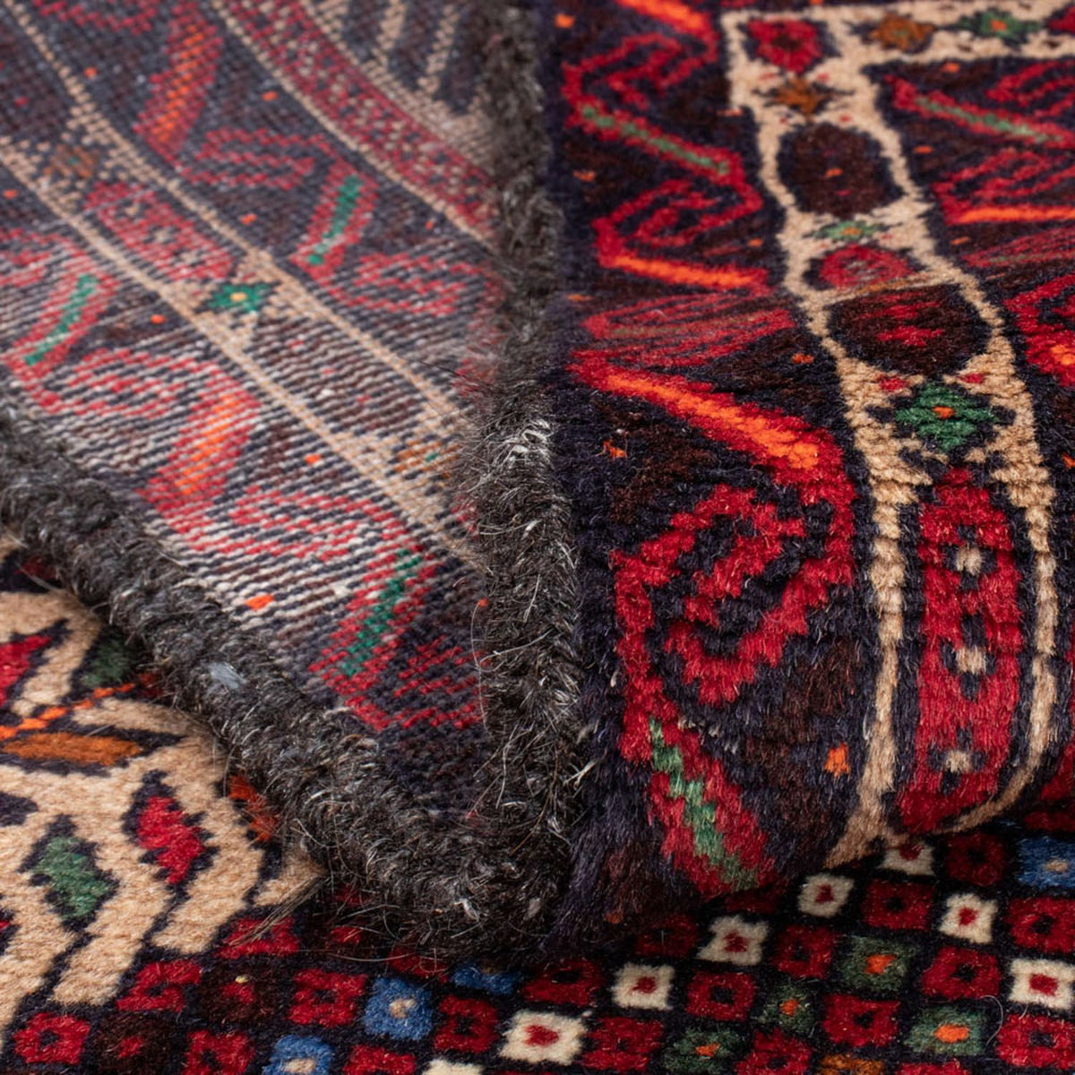 Belutsch Teppich 195 x 99 cm - mehrfarbig