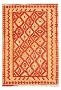 Tapis Kelim - Oriental - 206 x 152 cm - rouge foncé