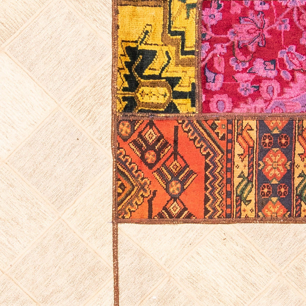 Patchwork Teppich 249 x 194 cm