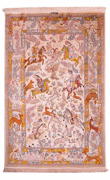 Seidenteppich - Ghom Seide - Premium 195 x 125 cm Teppichbrücke