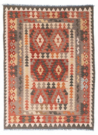 Tapis Kelim - Oriental - 194 x 147 cm - rouge clair