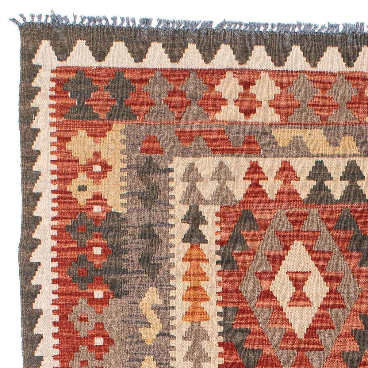 Kelim Teppich - Oriental 194 x 147 cm - hellrot