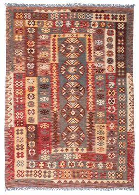 Kelim Teppich - Oriental 195 x 145 cm - mehrfarbig