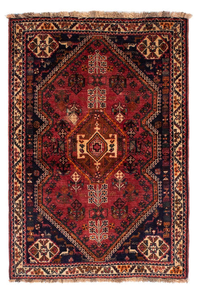 Shiraz Teppich 103x155cm - Perserteppich - dunkelrot