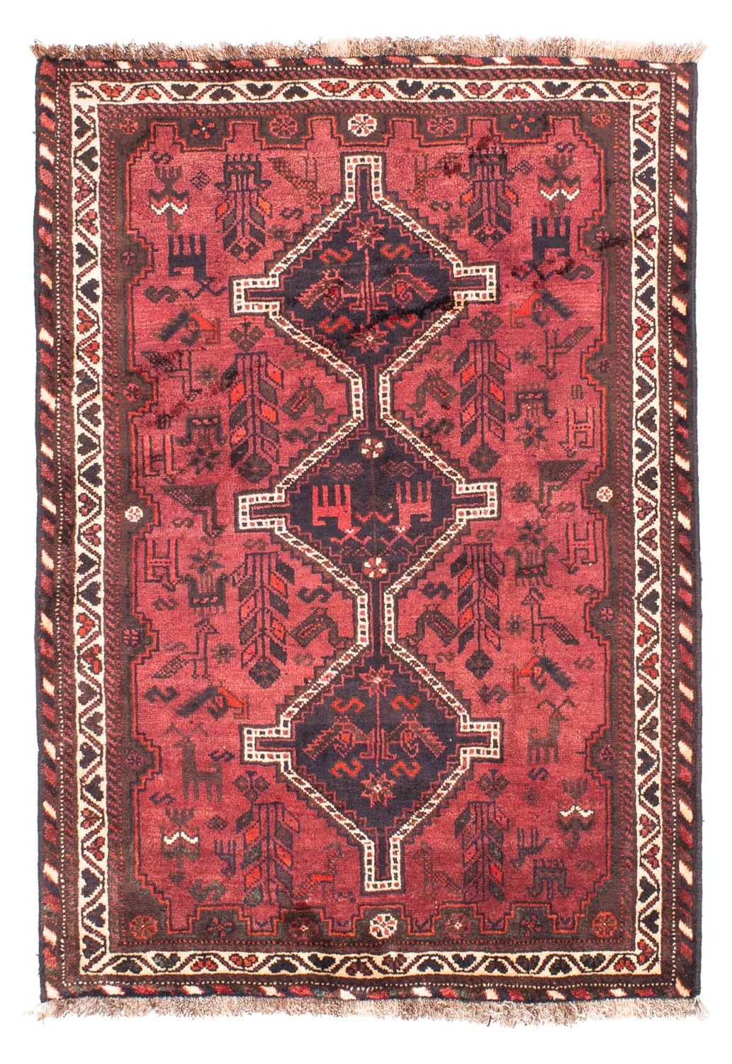 Perserteppich - Nomadic 160 x 112 cm - rot