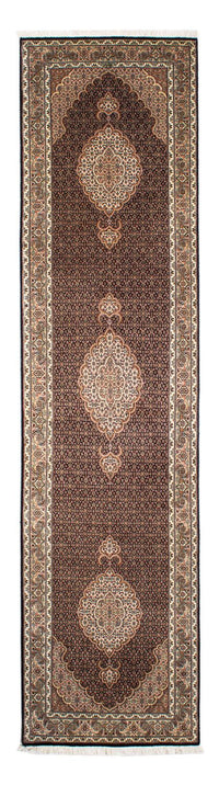 Tappeto corsia Tappeto Persero - Tabriz - 302 x 82 cm - blu scuro