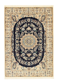 Tapis persan - Nain - Premium - 148 x 100 cm - bleu foncé