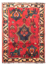 Tapis persan - Nomadic - 159 x 117 cm - rouge foncé