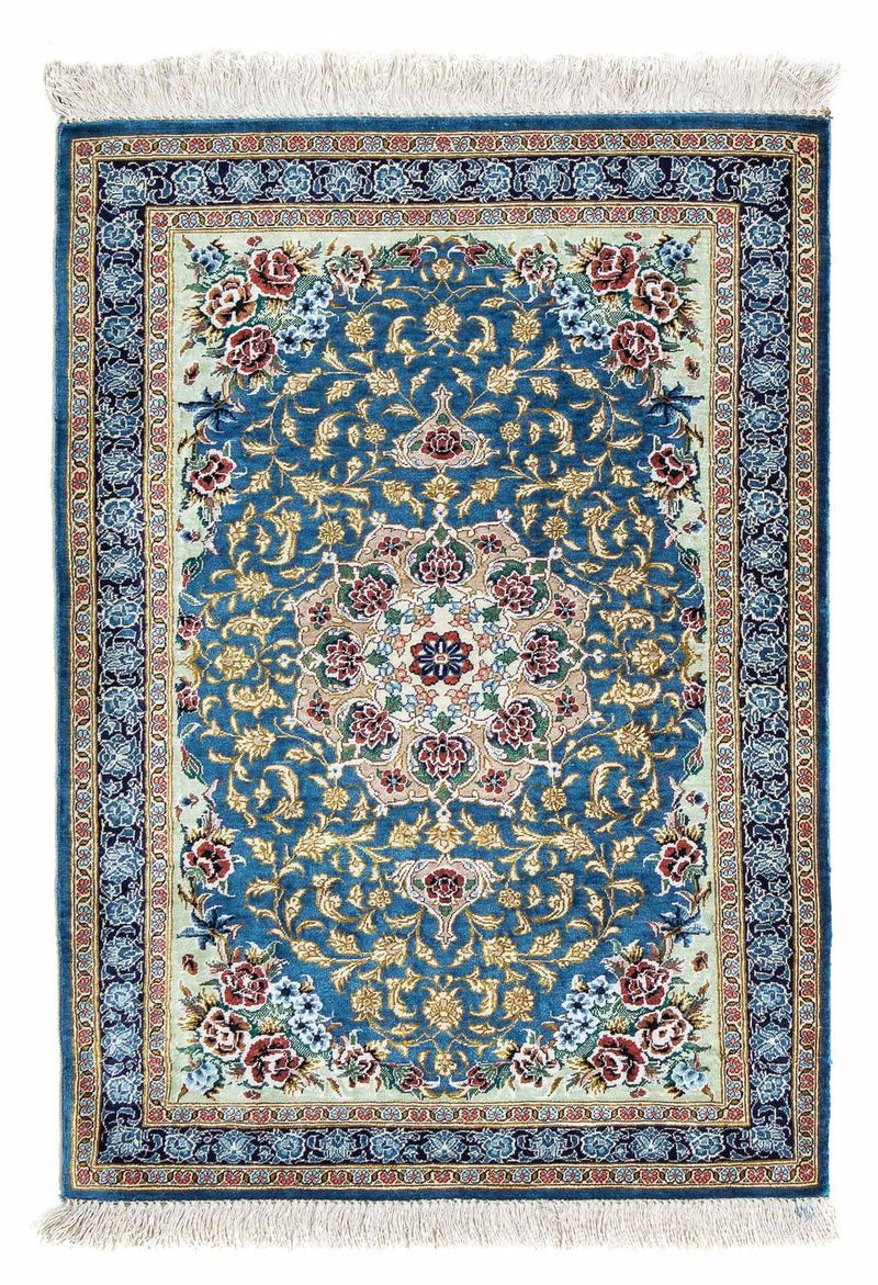 Perserteppich - Ghom 86 x 60 cm - blau